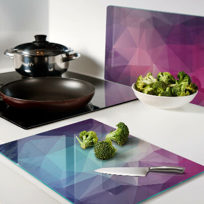 Cutting board Geometry in shades of pink and blue