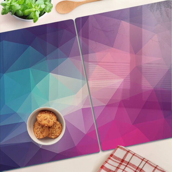 Cutting board Geometry in shades of pink and blue