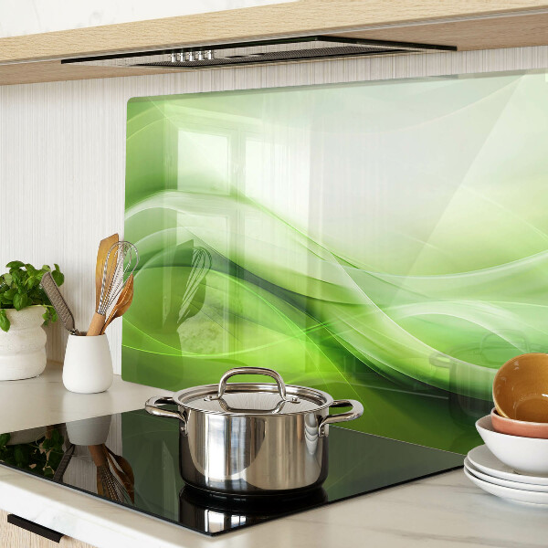 Glass cutting board Green waves and gradients