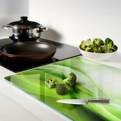 Glass cutting board Green waves and gradients