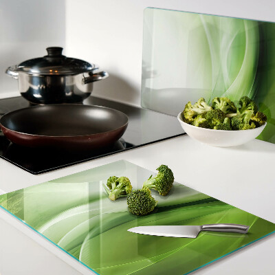 Glass cutting board Green waves and gradients
