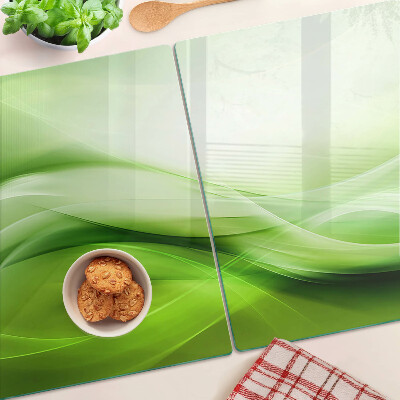 Glass cutting board Green waves and gradients