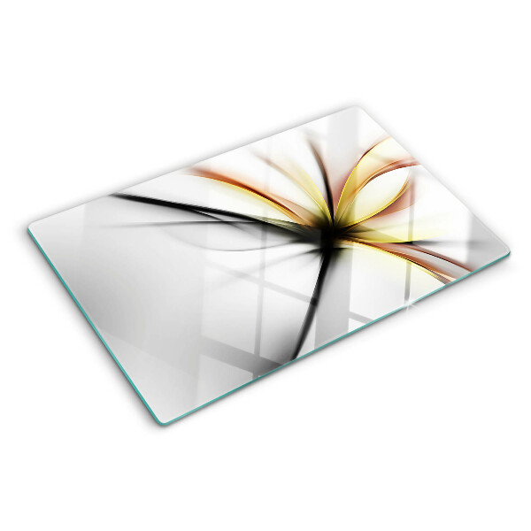 Glass kitchen board Floral abstract with dynamic lines