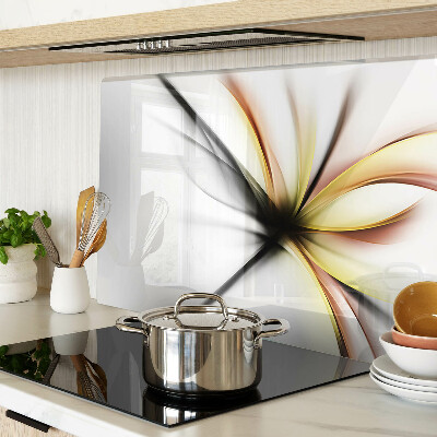 Glass kitchen board Floral abstract with dynamic lines