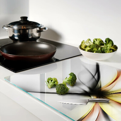 Glass kitchen board Floral abstract with dynamic lines