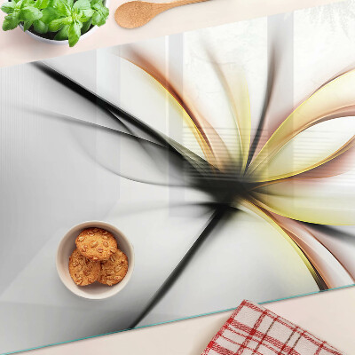 Glass kitchen board Floral abstract with dynamic lines