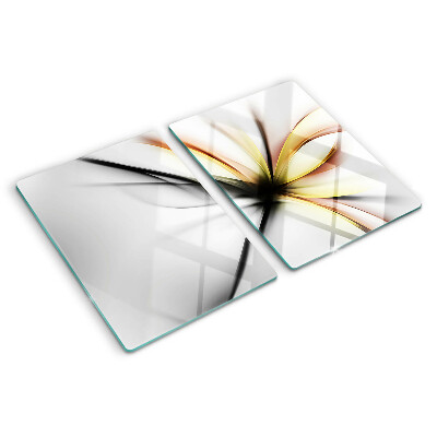 Glass kitchen board Floral abstract with dynamic lines