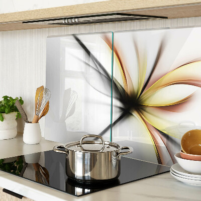 Glass kitchen board Floral abstract with dynamic lines