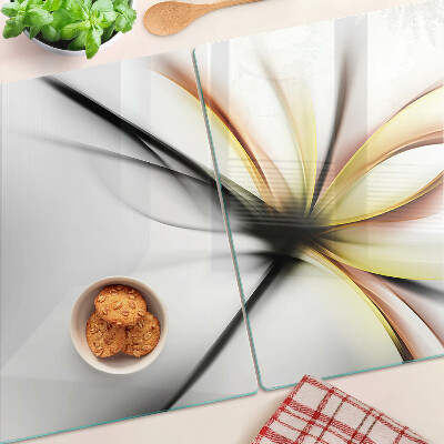 Glass kitchen board Floral abstract with dynamic lines