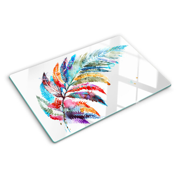 Chopping board Fern leaves in rainbow colors