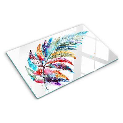 Chopping board Fern leaves in rainbow colors