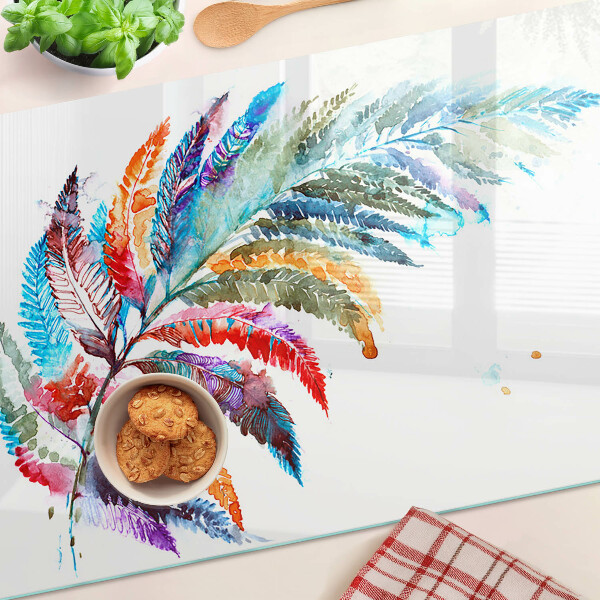 Chopping board Fern leaves in rainbow colors