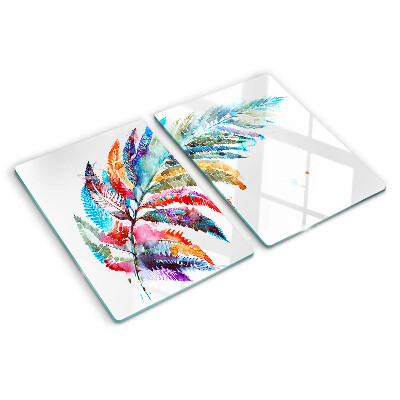 Chopping board Fern leaves in rainbow colors