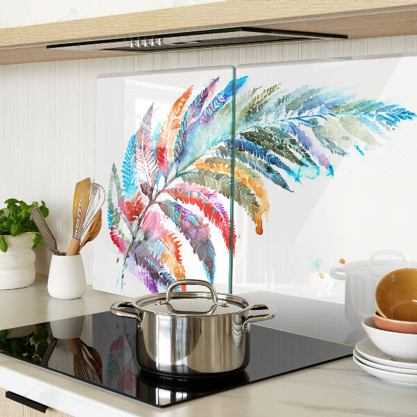 Chopping board Fern leaves in rainbow colors