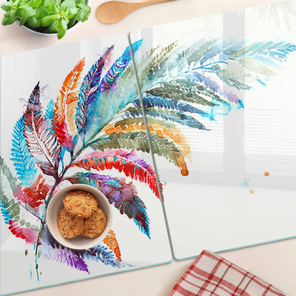 Chopping board Fern leaves in rainbow colors