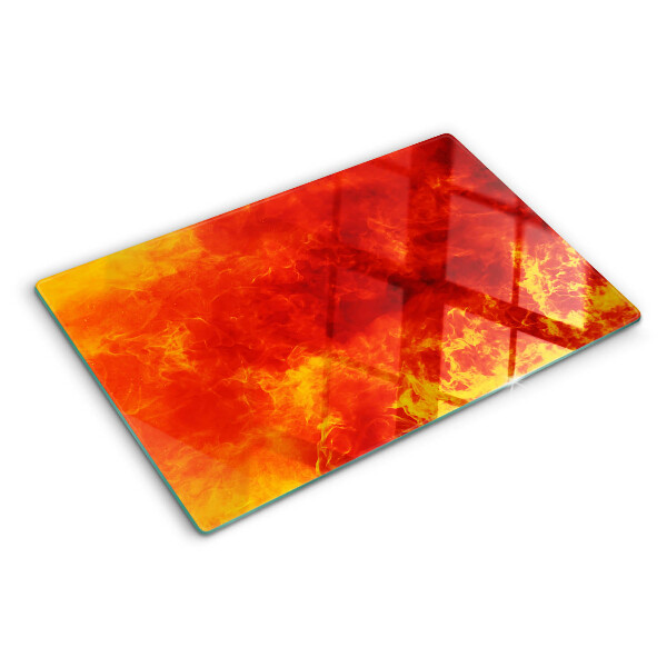 Chopping board glass Fire and flames