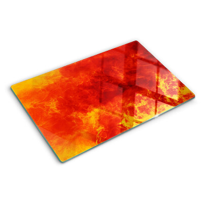 Chopping board glass Fire and flames