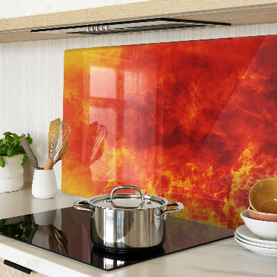 Chopping board glass Fire and flames