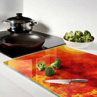 Chopping board glass Fire and flames