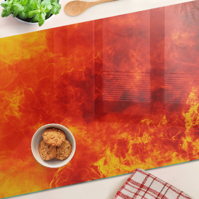 Chopping board glass Fire and flames