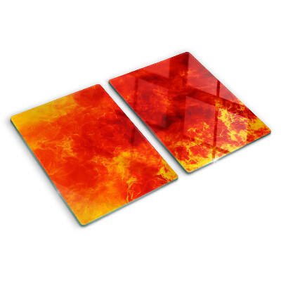 Chopping board glass Fire and flames