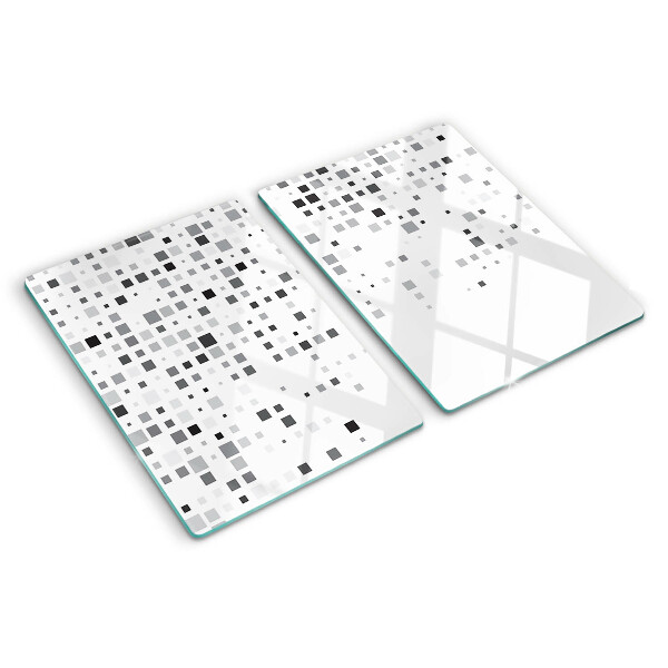 Glass cutting board Geometric patterns in shades of gray
