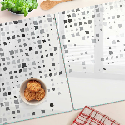 Glass cutting board Geometric patterns in shades of gray