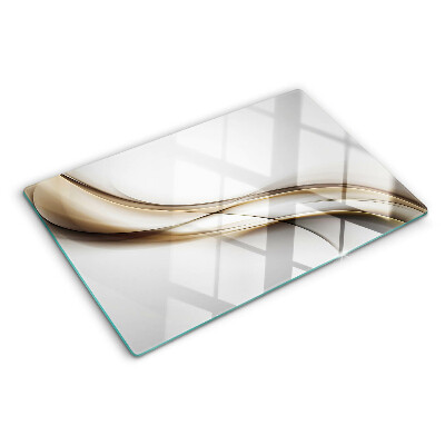 Glass kitchen board Waves in shades of beige