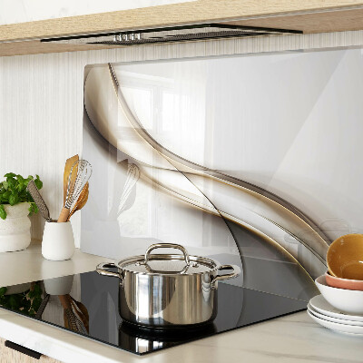 Glass kitchen board Waves in shades of beige