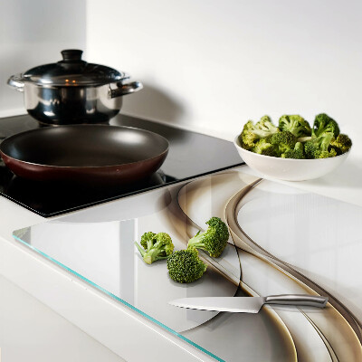 Glass kitchen board Waves in shades of beige