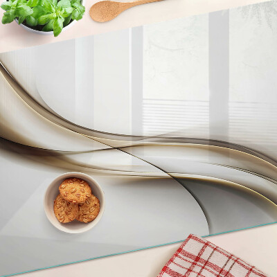 Glass kitchen board Waves in shades of beige