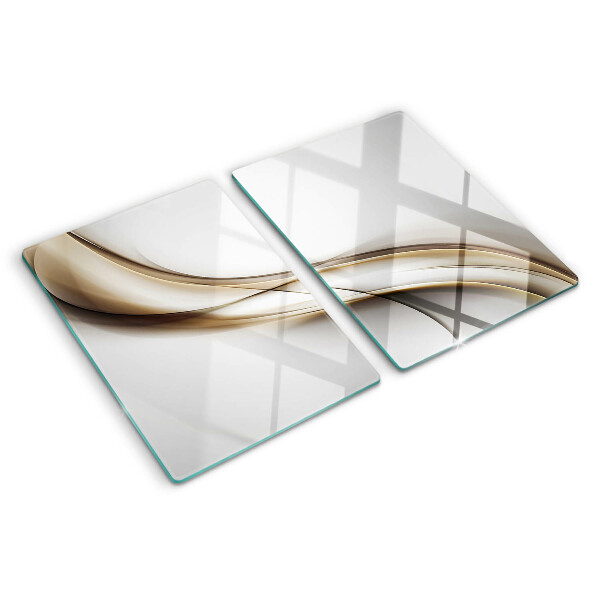 Glass kitchen board Waves in shades of beige