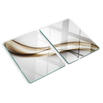 Glass kitchen board Waves in shades of beige