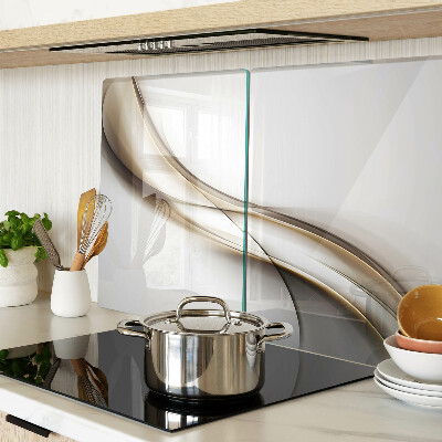 Glass kitchen board Waves in shades of beige