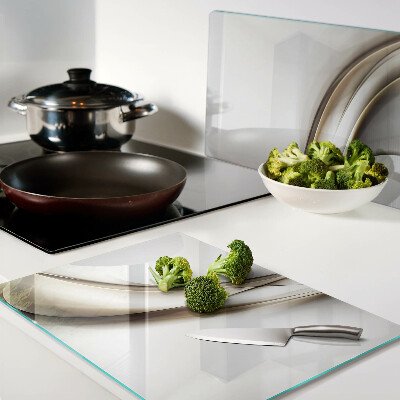 Glass kitchen board Waves in shades of beige
