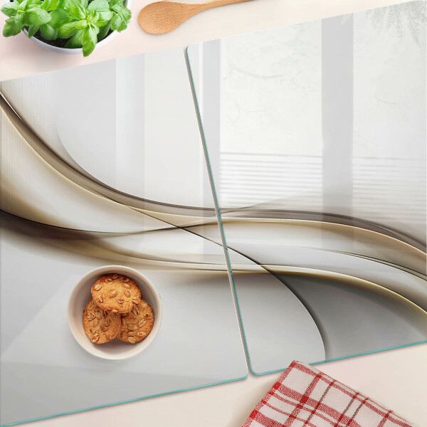 Glass kitchen board Waves in shades of beige