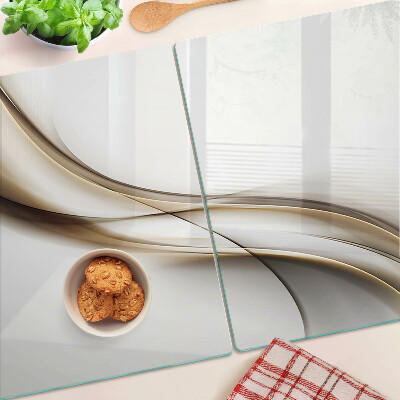 Glass kitchen board Waves in shades of beige
