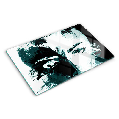 Glass chopping board Abstract style portrait