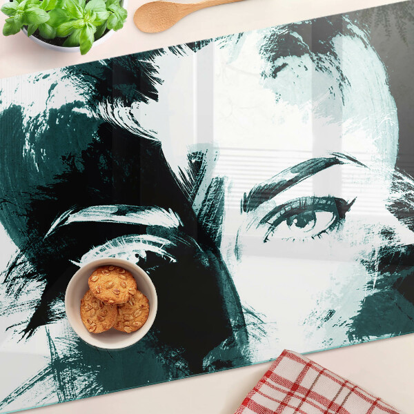 Glass chopping board Abstract style portrait
