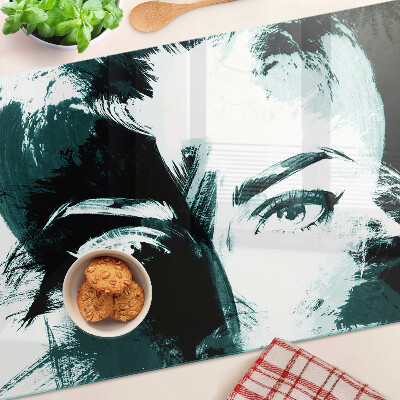 Glass chopping board Abstract style portrait