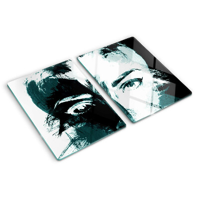 Glass chopping board Abstract style portrait