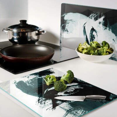 Glass chopping board Abstract style portrait