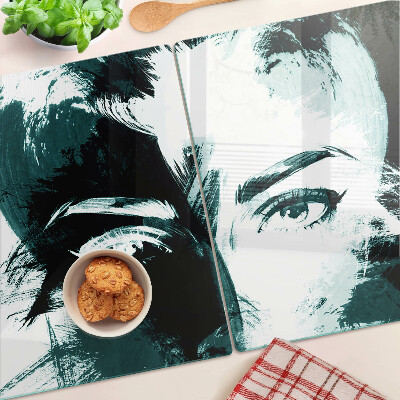 Glass chopping board Abstract style portrait
