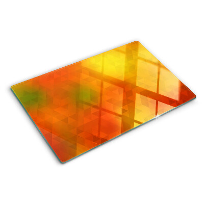 Glass cutting board Geometry in shades of orange