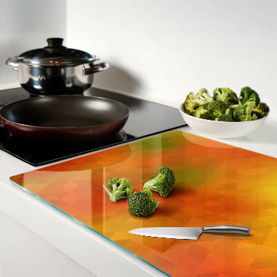 Glass cutting board Geometry in shades of orange