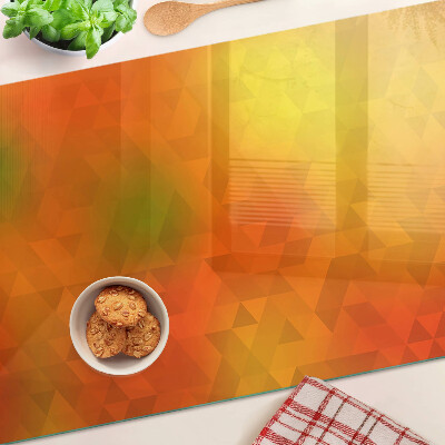 Glass cutting board Geometry in shades of orange