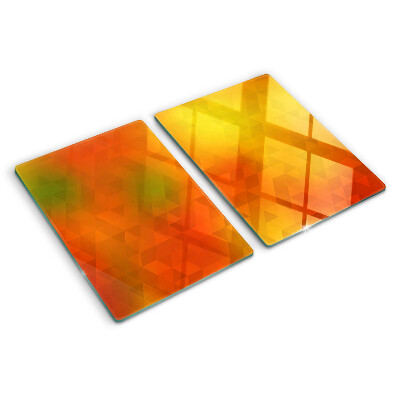 Glass cutting board Geometry in shades of orange