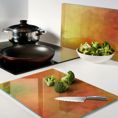 Glass cutting board Geometry in shades of orange