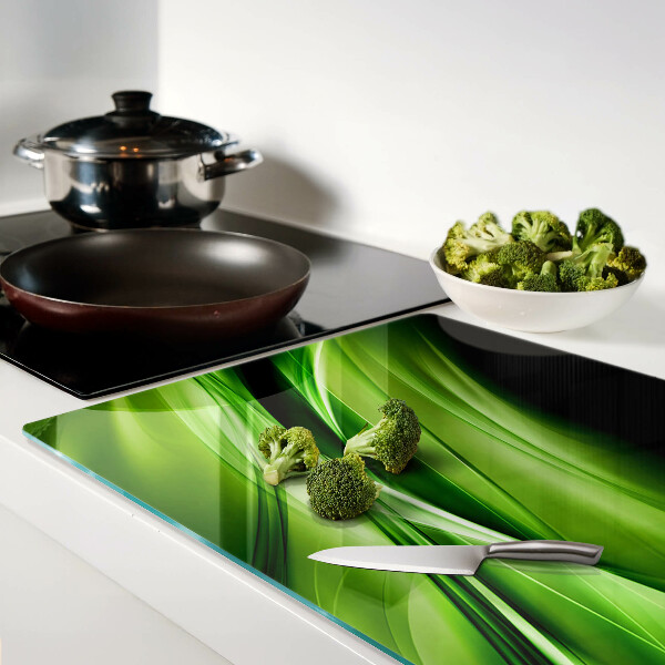 Glass kitchen board Green abstract waves