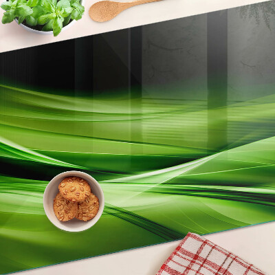 Glass kitchen board Green abstract waves